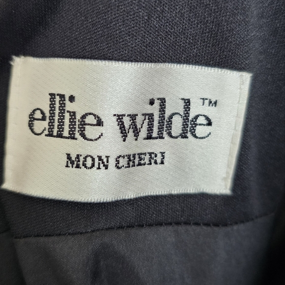 ELLIE WILDE MON CHERI EW118075 Black Goth Prom Velvet Halter Beaded Skirt Dress - Picture 7 of 8